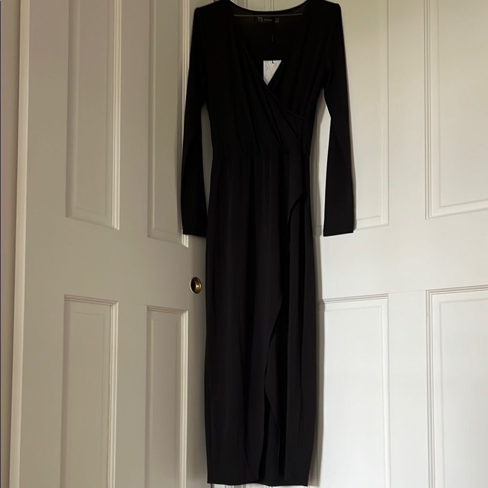 Elegant Black Long Sleeve Maxi Dress